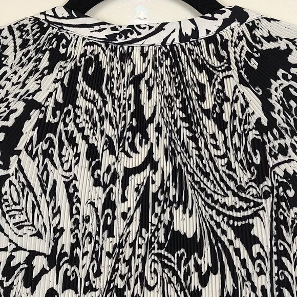 Lauren Ralph Lauren Black Label Paisley Micro Pleated Georgette Blouse Top - Picture 13 of 15